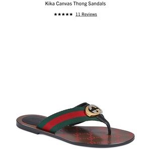 Gucci Kika canvas Sandles - size 39 1/2